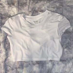 White crop top open/tie back
